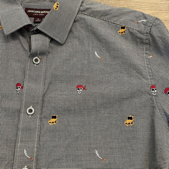 Johnston and Murphy Pirate Print Button Up Shirt - Picture 2 of 5